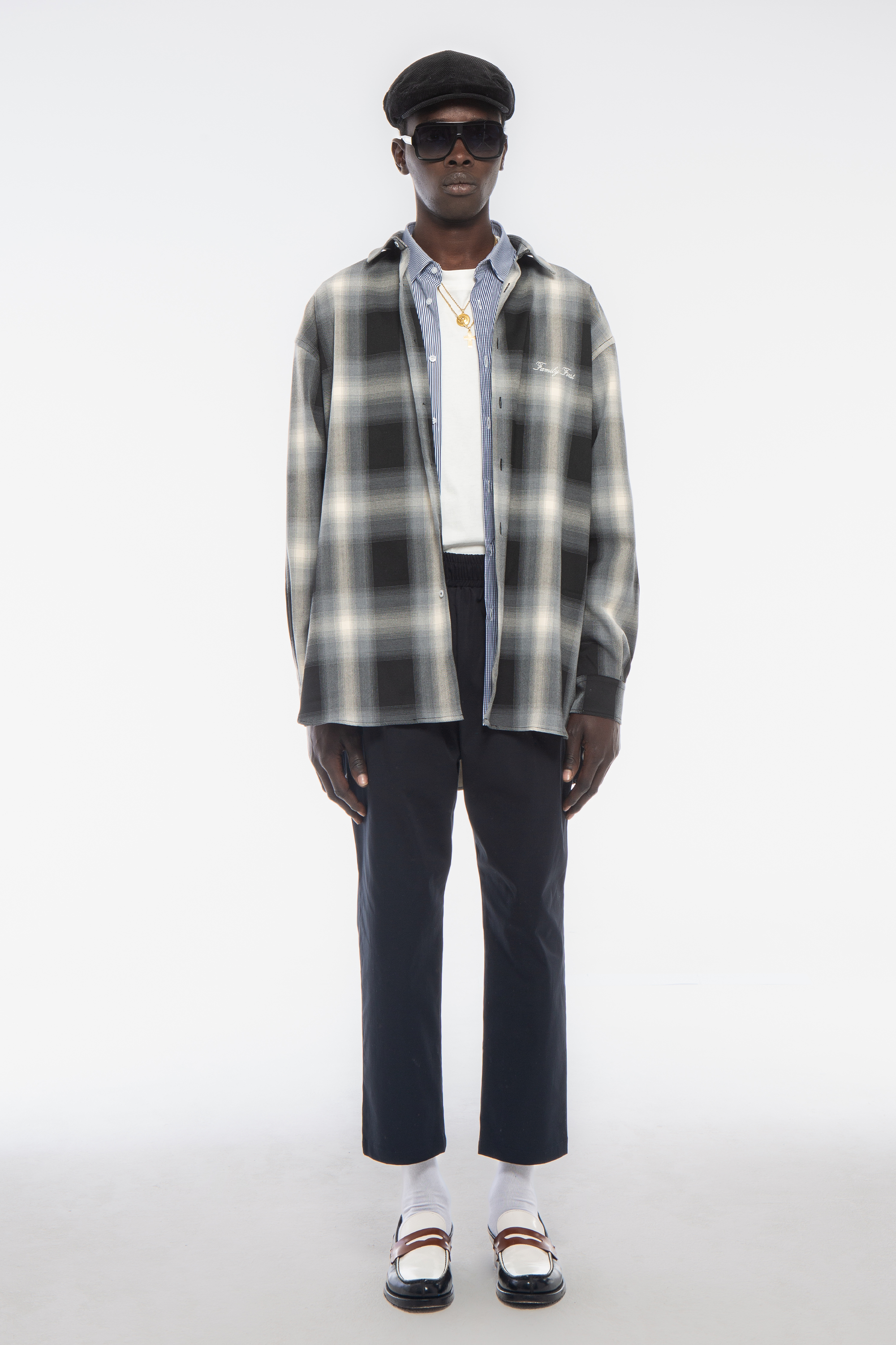Shirt “FW24” Check Faded Black