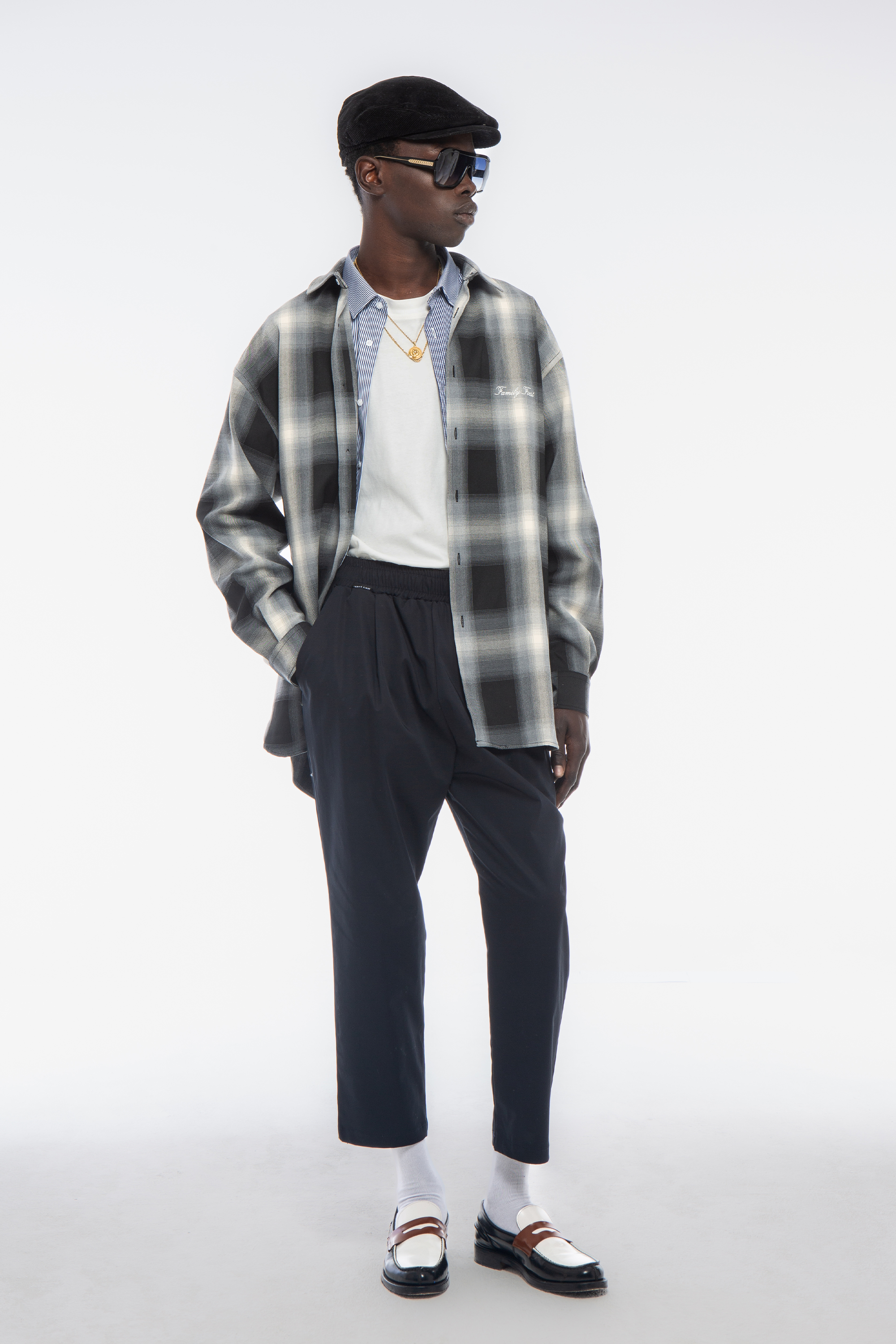 Shirt “FW24” Check Faded Black